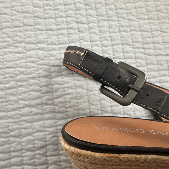 Franco Sarto leather peep toe Espadrille wedge - Picture 2 of 4